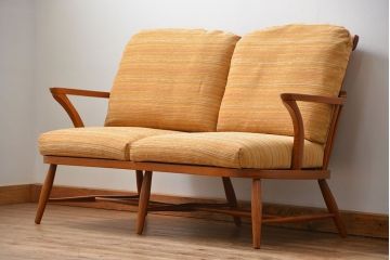 中古 飛騨産業 キツツキマーク 2人掛けソファ(2Pソファ)