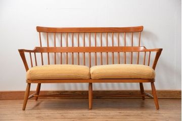 中古 飛騨産業 キツツキマーク 2人掛けソファ(2Pソファ)