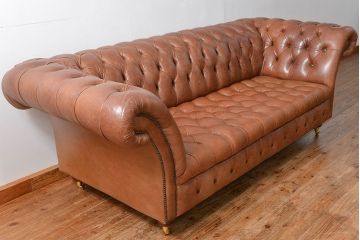 ヴィンテージ家具　イギリスビンテージ オーダーメイド品 本革ハイグレード チェスターフィールド ソファ
