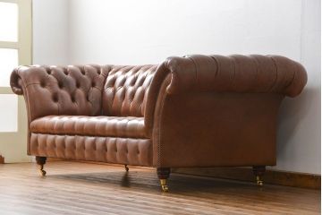 ヴィンテージ家具　イギリスビンテージ オーダーメイド品 本革ハイグレード チェスターフィールド ソファ