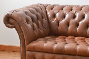 ヴィンテージ家具　イギリスビンテージ オーダーメイド品 本革ハイグレード チェスターフィールド ソファ