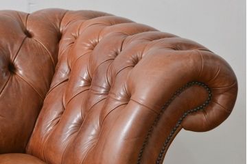 ヴィンテージ家具　イギリスビンテージ オーダーメイド品 本革ハイグレード チェスターフィールド ソファ