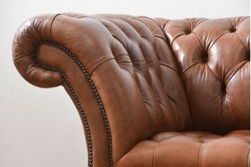 ヴィンテージ家具　イギリスビンテージ オーダーメイド品 本革ハイグレード チェスターフィールド ソファ
