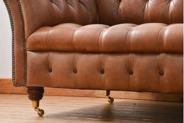 ヴィンテージ家具　イギリスビンテージ オーダーメイド品 本革ハイグレード チェスターフィールド ソファ