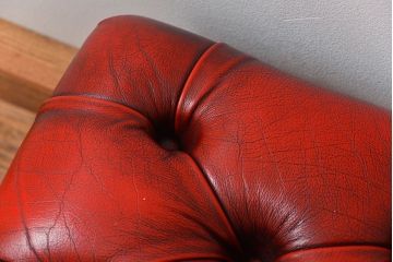 中古 イギリス直輸入 本革 チェスターフィールド ソファ オットマン