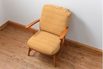 中古 飛騨産業 キツツキマーク 1人掛けソファ(1)(1Pソファ)