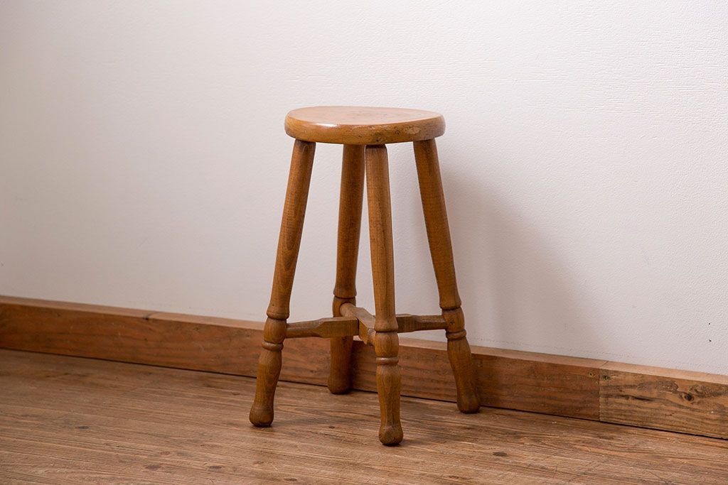 レトロ家具　昭和レトロ アンティーク 丸椅子(スツール)