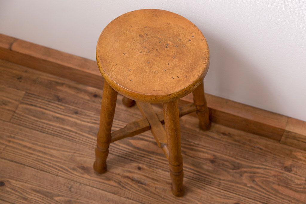 レトロ家具　昭和レトロ アンティーク 丸椅子(スツール)