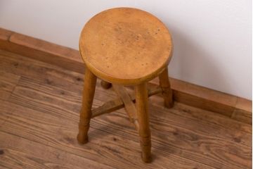 レトロ家具　昭和レトロ アンティーク 丸椅子(スツール)