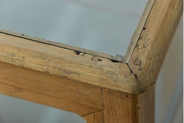 アンティーク家具 アンティーク 味のあるペンキのはげた大きなガラスケース(ショーケース)