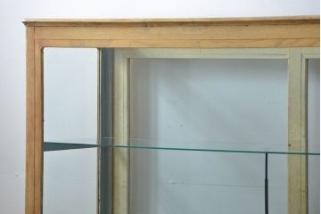 アンティーク家具 アンティーク 味のあるペンキのはげた大きなガラスケース(ショーケース)