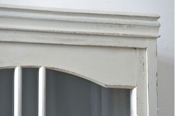 アンティーク家具　アンティークペイント　大きな二段重ねキャビネット(食器棚、収納棚)