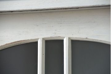 アンティーク家具　アンティークペイント　大きな二段重ねキャビネット(食器棚、収納棚)