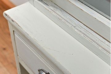 アンティーク家具　アンティークペイント　大きな二段重ねキャビネット(食器棚、収納棚)