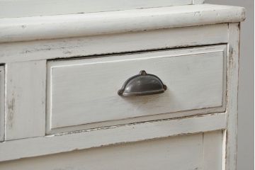 アンティーク家具　アンティークペイント　大きな二段重ねキャビネット(食器棚、収納棚)