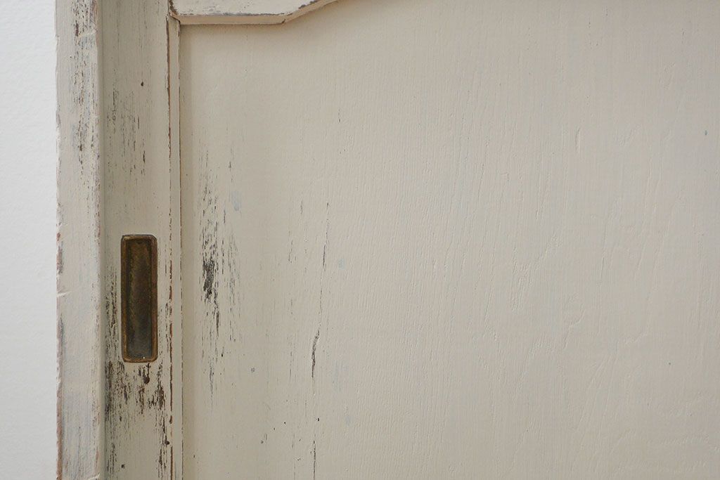 アンティーク家具　アンティークペイント　大きな二段重ねキャビネット(食器棚、収納棚)