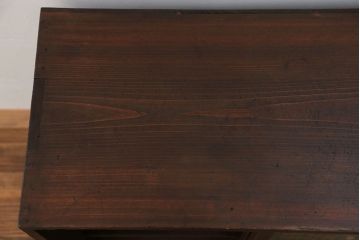 アンティーク家具　アンティーク モールガラス入りの小さな収納棚