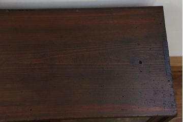 アンティーク家具　アンティーク モールガラス入りの小さな収納棚