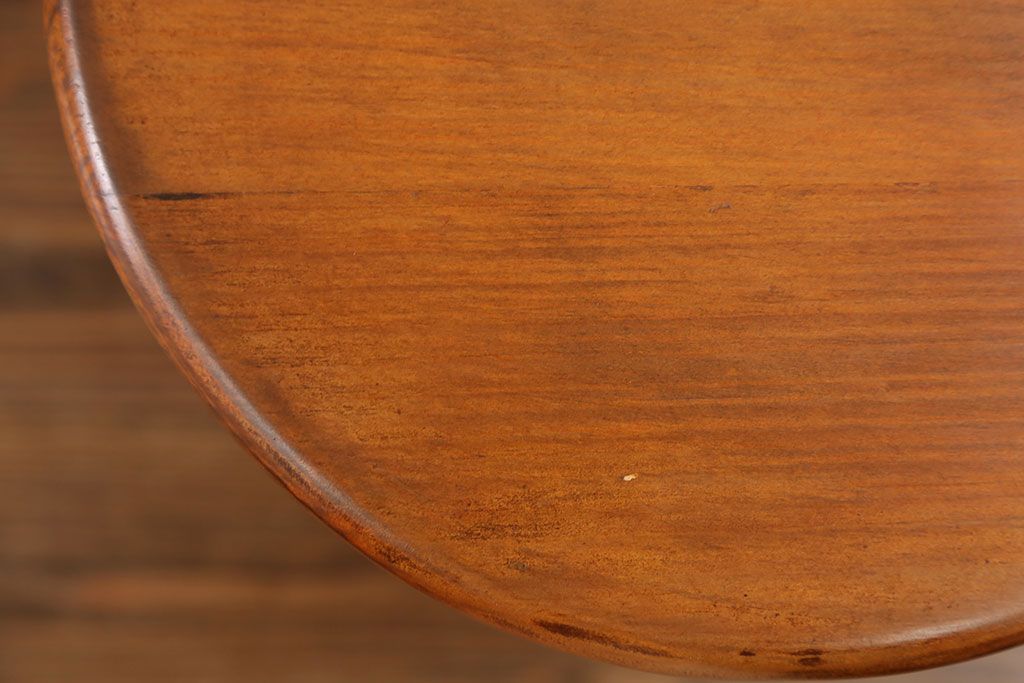 中古 かわいいデザインの木製スツール(丸椅子)