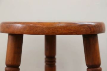 中古 かわいいデザインの木製スツール(丸椅子)