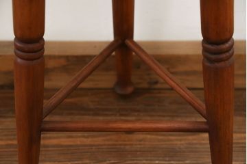 中古 かわいいデザインの木製スツール(丸椅子)