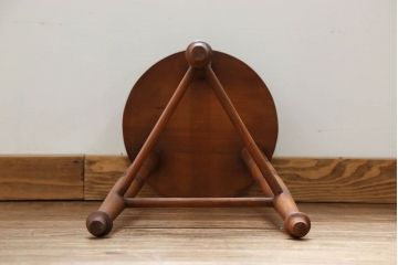 中古 かわいいデザインの木製スツール(丸椅子)
