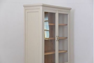 アンティーク家具　アンティーク　かわいいペイント食器棚(カップボード・キッチンキャビネット)