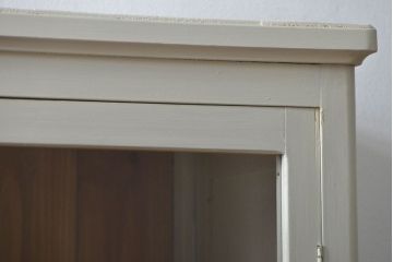 アンティーク家具　アンティーク　かわいいペイント食器棚(カップボード・キッチンキャビネット)