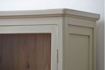 アンティーク家具　アンティーク　かわいいペイント食器棚(カップボード・キッチンキャビネット)