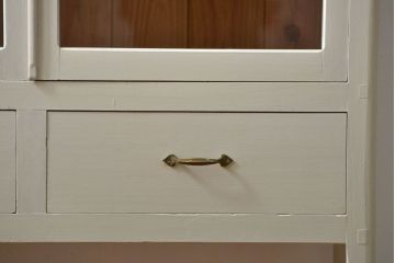 アンティーク家具　アンティーク　かわいいペイント食器棚(カップボード・キッチンキャビネット)