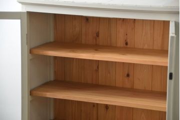 アンティーク家具　アンティーク　かわいいペイント食器棚(カップボード・キッチンキャビネット)