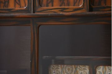レトロ家具　昭和レトロ 小振りな黒柿杢目茶箪笥(収納棚)