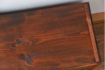 レトロ家具　昭和レトロ 小振りな黒柿杢目茶箪笥(収納棚)