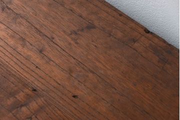 アンティーク家具　アンティーク 結霜ガラス入りの鉄脚ローボード(収納棚)