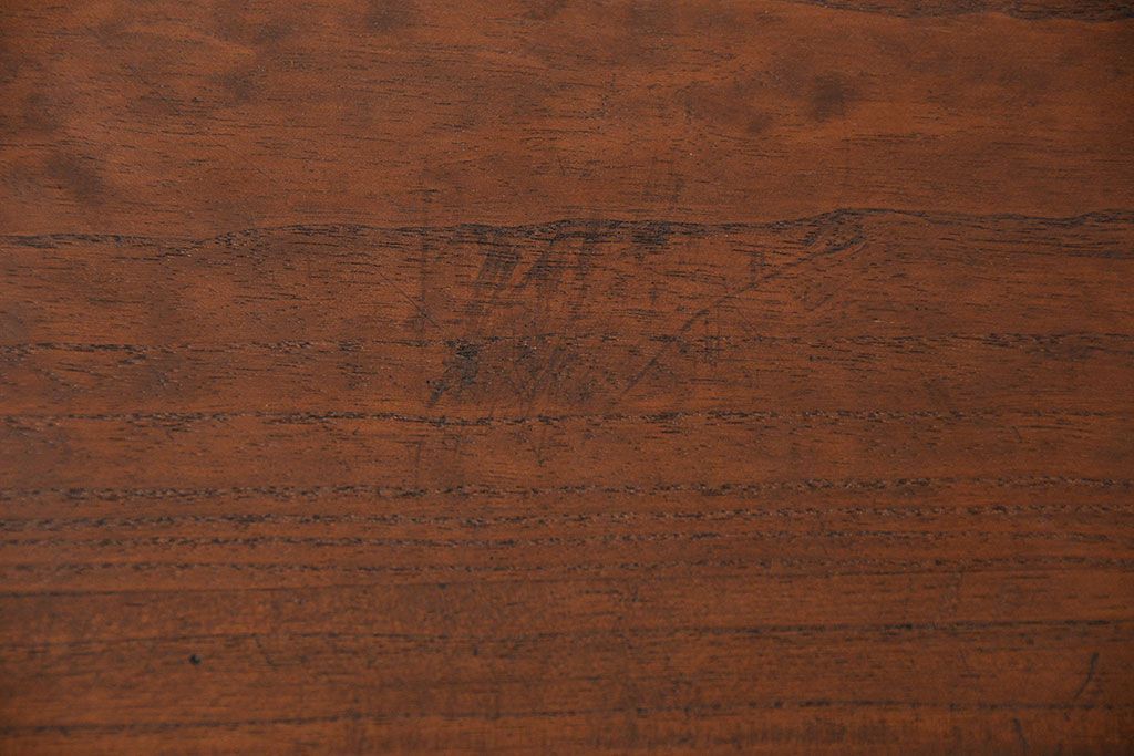 アンティーク家具　アンティーク 結霜ガラス入りの鉄脚ローボード(収納棚)