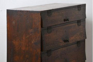 アンティーク家具　アンティーク 古い木の使い込まれたパタパタ下駄箱(収納棚)