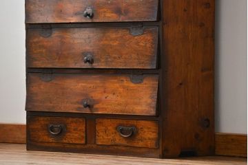 アンティーク家具　アンティーク 古い木の使い込まれたパタパタ下駄箱(収納棚)