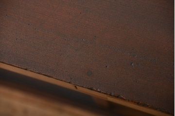 アンティーク家具　アンティーク 杢目の素晴らしい総欅材の脚付きカウンターテーブル(机、作業台)