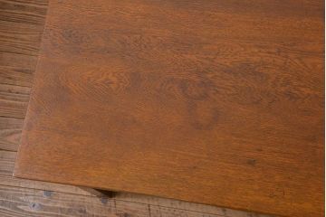 アンティーク家具　アンティーク 古いナラ材の片袖机(テーブル、作業台)