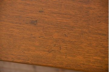 アンティーク家具　アンティーク 古いナラ材の片袖机(テーブル、作業台)