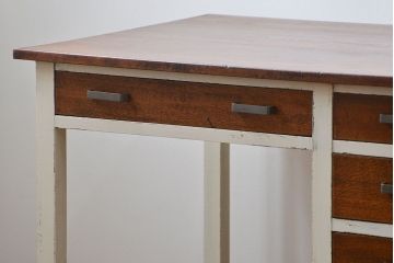 アンティーク家具　アンティークペイント かわいい片袖机(テーブル、デスク、在宅ワーク、在宅用)