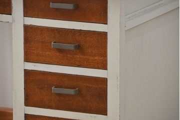 アンティーク家具　アンティークペイント かわいい片袖机(テーブル、デスク、在宅ワーク、在宅用)