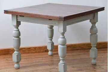 アンティーク家具　イギリスアンティーク ペンキのはげたかわいいドローリーフテーブル(エクステンションテーブル)