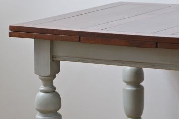 アンティーク家具　イギリスアンティーク ペンキのはげたかわいいドローリーフテーブル(エクステンションテーブル)