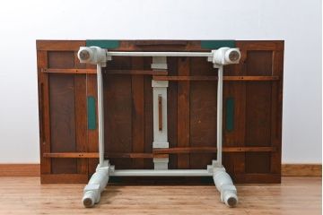 アンティーク家具　イギリスアンティーク ペンキのはげたかわいいドローリーフテーブル(エクステンションテーブル)
