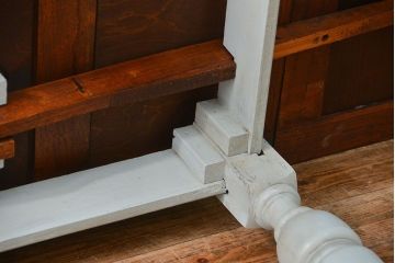 アンティーク家具　イギリスアンティーク ペンキのはげたかわいいドローリーフテーブル(エクステンションテーブル)