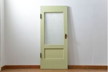 アンティーク　すじガラス入り!レトロなペイントドア(扉)