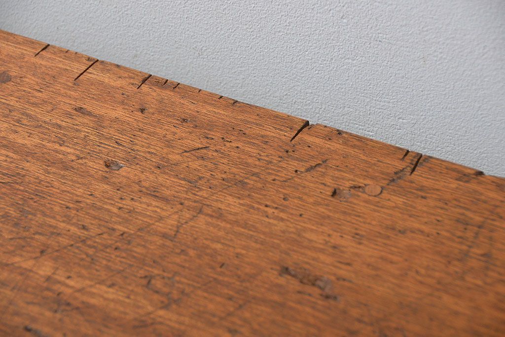 アンティーク家具　アンティーク リメイク品 モールガラスペイント キッチンキャビネット(カウンターテーブル)