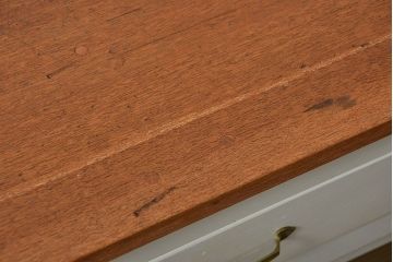 アンティーク家具　アンティーク リメイク品 モールガラスペイント キッチンキャビネット(カウンターテーブル)