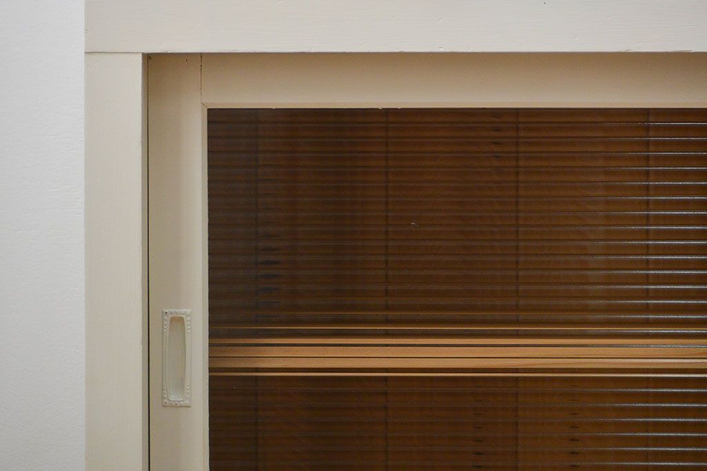 アンティーク家具　アンティーク リメイク品 モールガラスペイント キッチンキャビネット(カウンターテーブル)